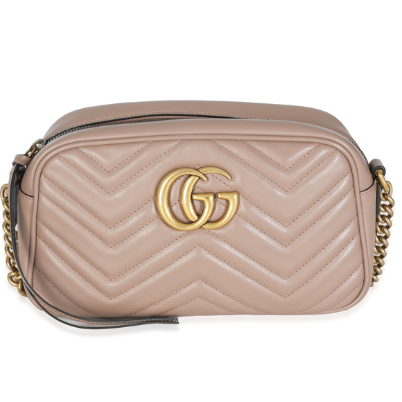 Gucci Dusty Pink Matelasse Calfskin Small GG Marmont Camera Bag - Picture 1 of 8